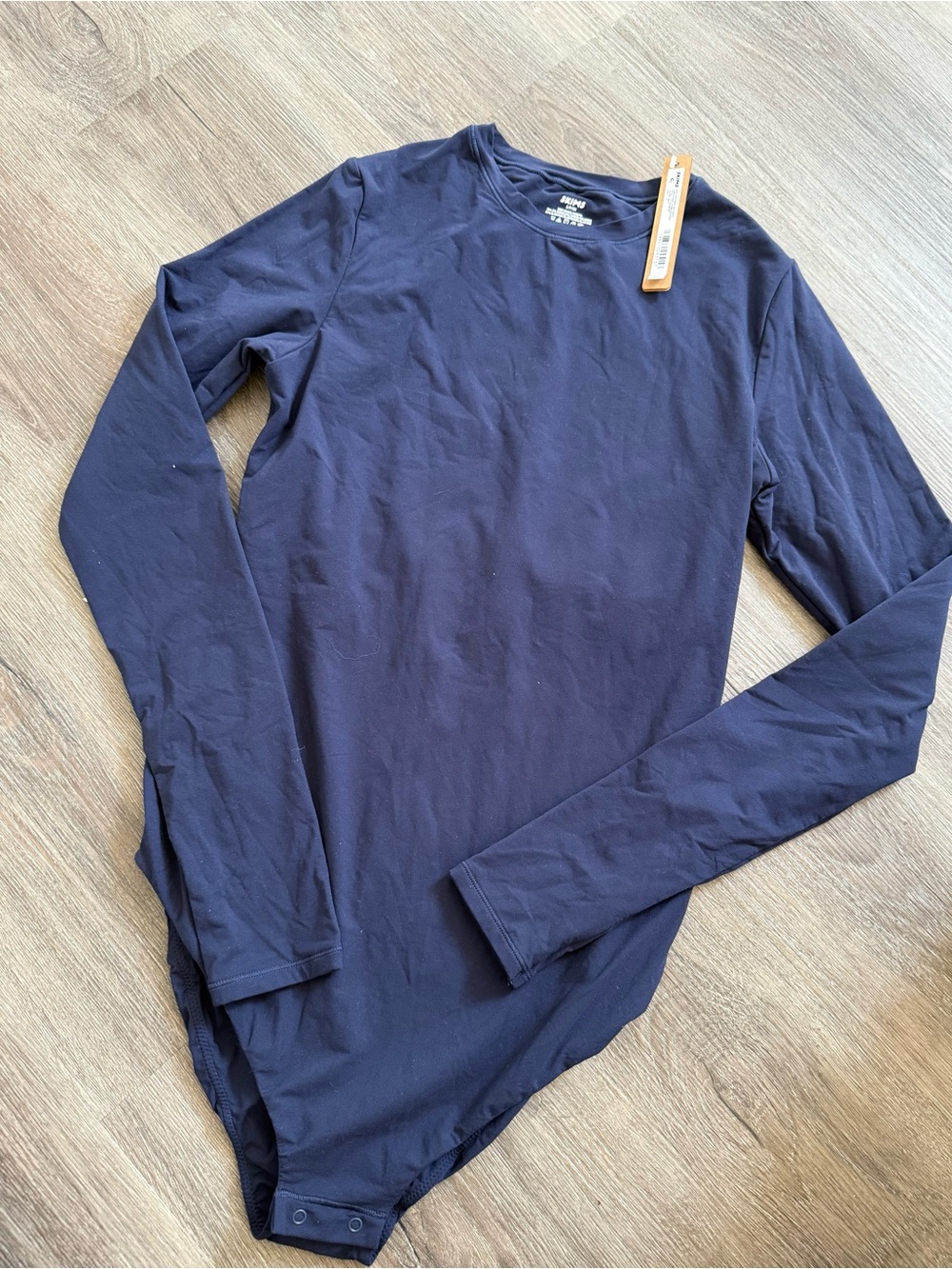 SKIMS Maternity Fits Everybody Long Sleeve Navy Bodysuit